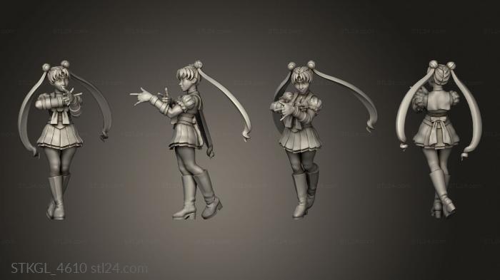 Figurines of girls (Sailor and Moon dd, STKGL_4610) 3D models for cnc