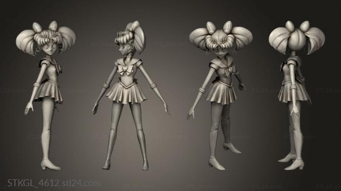 Figurines of girls (Sailor Moon chibi, STKGL_4612) 3D models for cnc