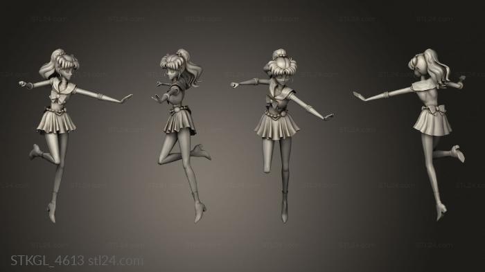 Figurines of girls (Sailor Moon jupiter, STKGL_4613) 3D models for cnc