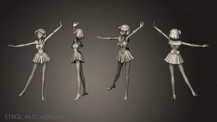 Figurines of girls (Sailor Moon mercury, STKGL_4615) 3D models for cnc