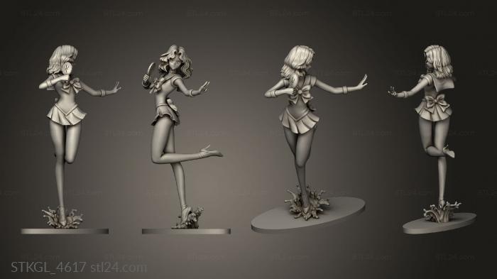 Figurines of girls (Sailor Neptune back hair, STKGL_4617) 3D models for cnc