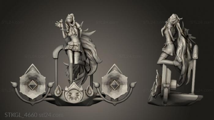 Figurines of girls (Seraphine League Legends with mic pedestal, STKGL_4660) 3D models for cnc