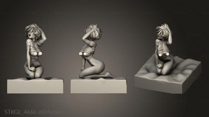 Figurines of girls (Sex cama sin hueco para piernas, STKGL_4666) 3D models for cnc