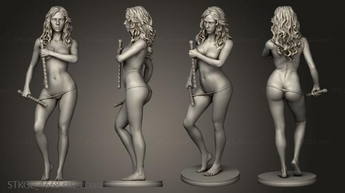 Figurines of girls (Sexy Black Widow Stand, STKGL_4668) 3D models for cnc
