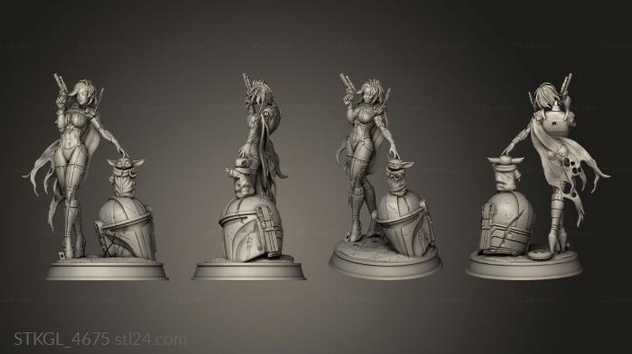 Figurines of girls (Sexy Mandalorian, STKGL_4675) 3D models for cnc