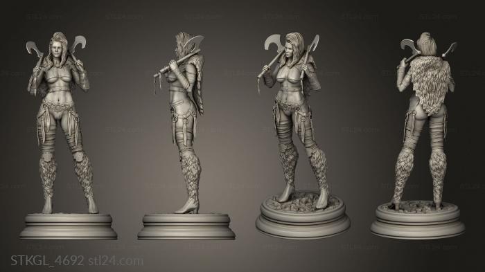 Figurines of girls (Sexy Warrior, STKGL_4692) 3D models for cnc