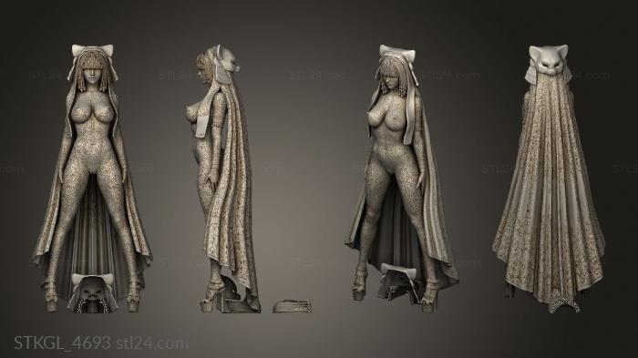Figurines of girls (Sexy Witch Cat Mask, STKGL_4693) 3D models for cnc