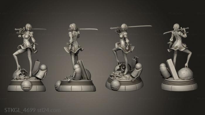 Figurines of girls (SFW and NSFWn Split Base, STKGL_4699) 3D models for cnc