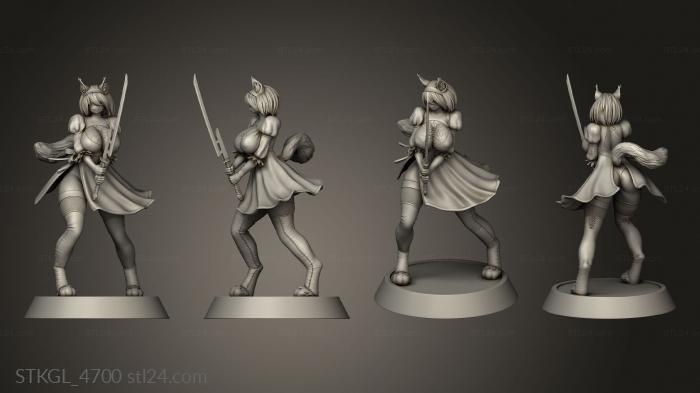 Figurines of girls (sfw furry, STKGL_4700) 3D models for cnc