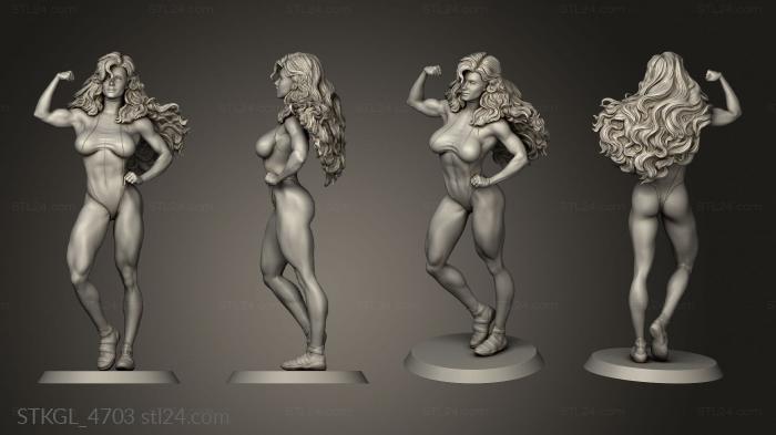 Figurines of girls (She Hulk, STKGL_4703) 3D models for cnc