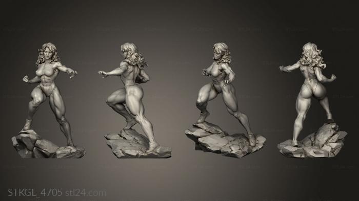 Figurines of girls (She Hulk DEFAULT, STKGL_4705) 3D models for cnc