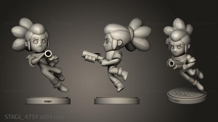 Figurines of girls (Shelly Bl Stars Back hair, STKGL_4714) 3D models for cnc