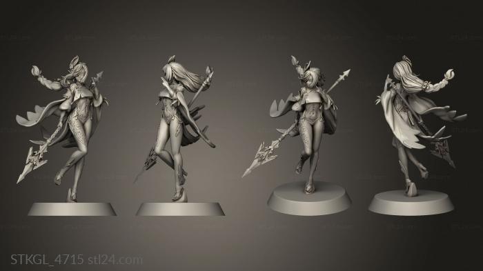 Figurines of girls (Shenhe, STKGL_4715) 3D models for cnc