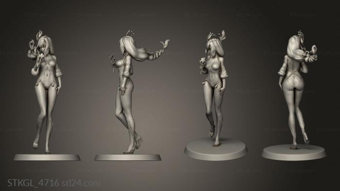 Figurines of girls (Shenhe Alt Split Base, STKGL_4716) 3D models for cnc