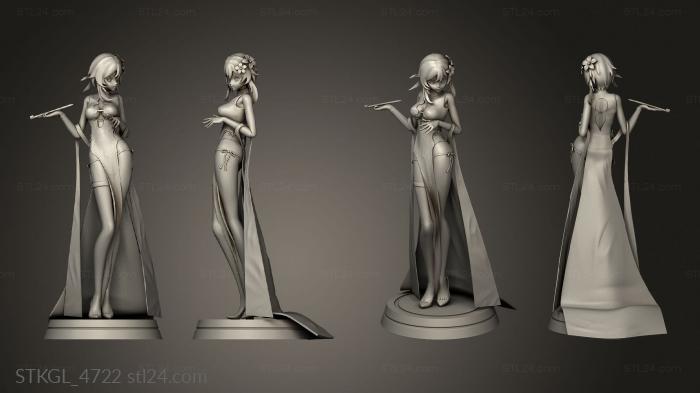 Figurines of girls (Shenying Cheongsam, STKGL_4722) 3D models for cnc
