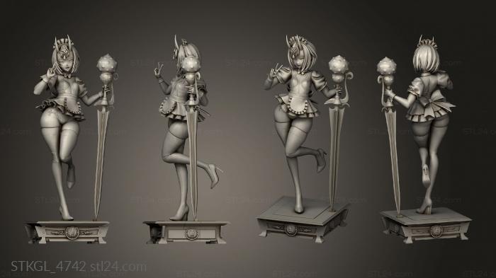 Figurines of girls (Shuten Douji Maid, STKGL_4742) 3D models for cnc