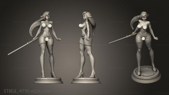 Figurines of girls (Sith Girl Digital Dark, STKGL_4750) 3D models for cnc