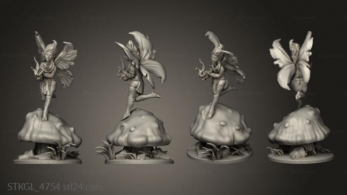 Figurines of girls (Skull Fairy, STKGL_4754) 3D models for cnc