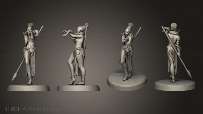 Figurines of girls (Snake Lady, STKGL_4756) 3D models for cnc