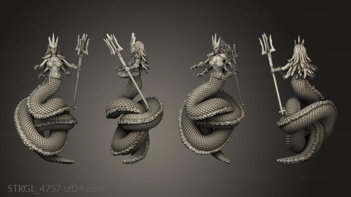 Figurines of girls (Snake woman figure, STKGL_4757) 3D models for cnc
