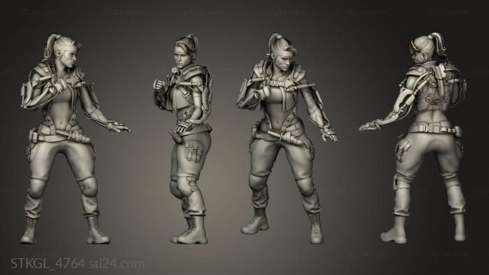 Figurines of girls (Sonya Blade Mesh, STKGL_4764) 3D models for cnc