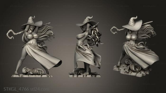 Figurines of girls (Sorceress, STKGL_4766) 3D models for cnc