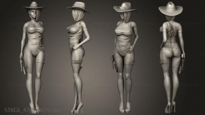 Figurines of girls (ASHE Female, STKGL_4769) 3D models for cnc