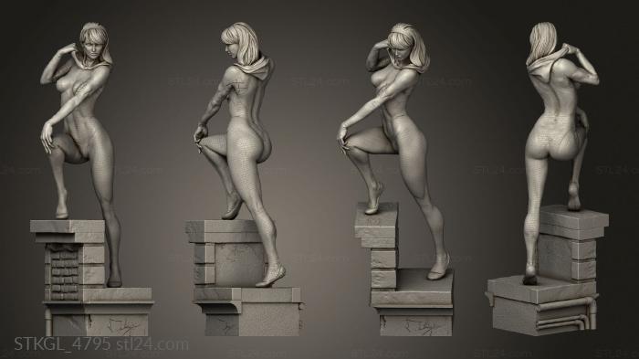 Figurines of girls (Spider Gwen Base, STKGL_4795) 3D models for cnc