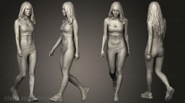 Figurines of girls (Sport Woman Lady Girl Walking, STKGL_4809) 3D models for cnc