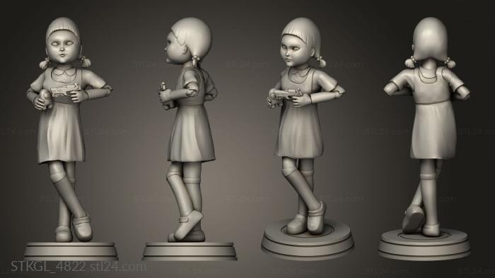 Figurines of girls (Squid Game Doll nlsinh leg, STKGL_4822) 3D models for cnc