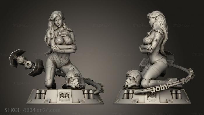 Figurines of girls (Star Wars Tie Bomber Girl, STKGL_4834) 3D models for cnc