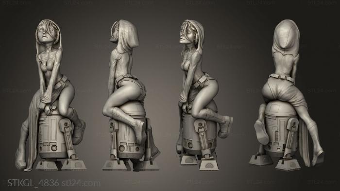 Figurines of girls (Star Wars with sexy Leia princess, STKGL_4836) 3D models for cnc