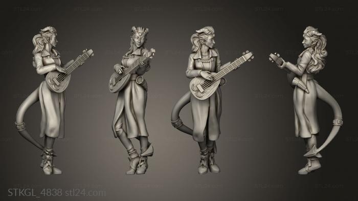 Figurines of girls (Stephen Tiefling Bard, STKGL_4838) 3D models for cnc
