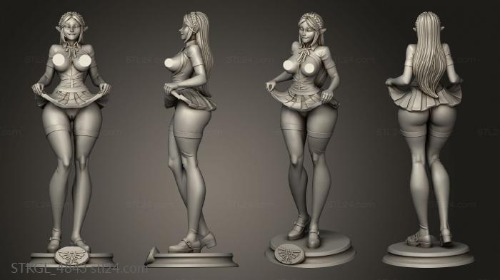 Figurines of girls (Zelda long hair, STKGL_4843) 3D models for cnc