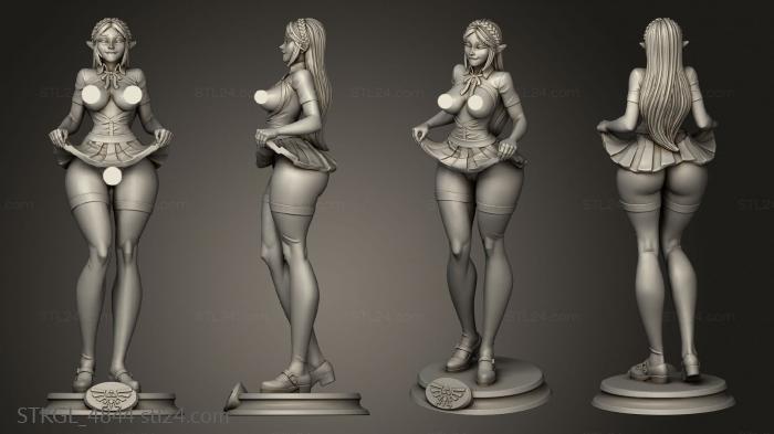Figurines of girls (Zelda long hair, STKGL_4844) 3D models for cnc