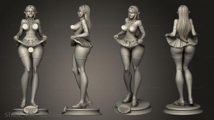 Figurines of girls (Zelda long hair, STKGL_4845) 3D models for cnc