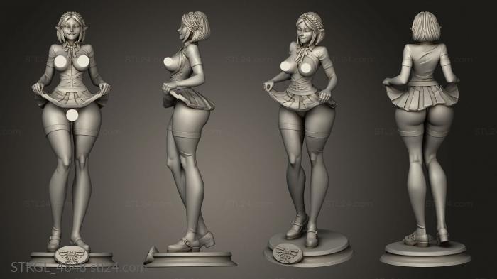Figurines of girls (Zelda short hair, STKGL_4848) 3D models for cnc