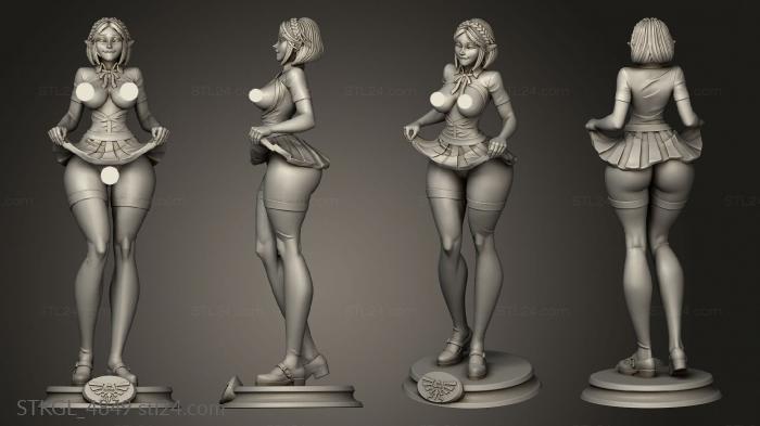 Figurines of girls (Zelda short hair, STKGL_4849) 3D models for cnc