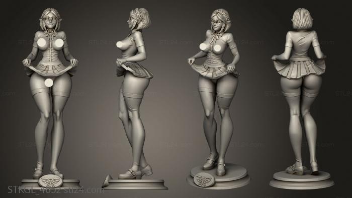 Figurines of girls (Zelda short hair with glasses, STKGL_4852) 3D models for cnc