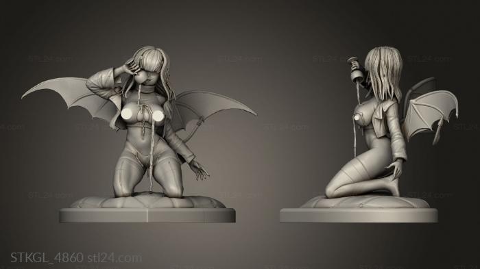 Figurines of girls (Succubus Chan BACK HAIR, STKGL_4860) 3D models for cnc
