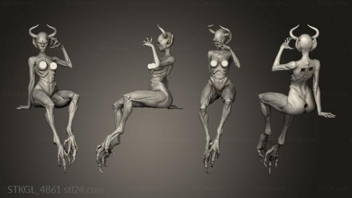 Figurines of girls (Succubus Demon, STKGL_4861) 3D models for cnc