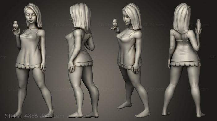 Figurines of girls (Summer Time, STKGL_4866) 3D models for cnc