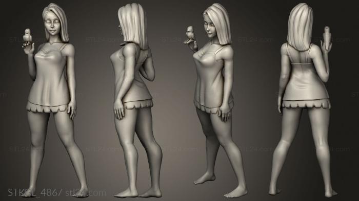 Figurines of girls (Summer Time, STKGL_4867) 3D models for cnc