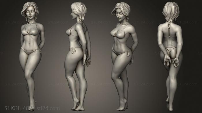 Figurines of girls (Summer Time, STKGL_4872) 3D models for cnc