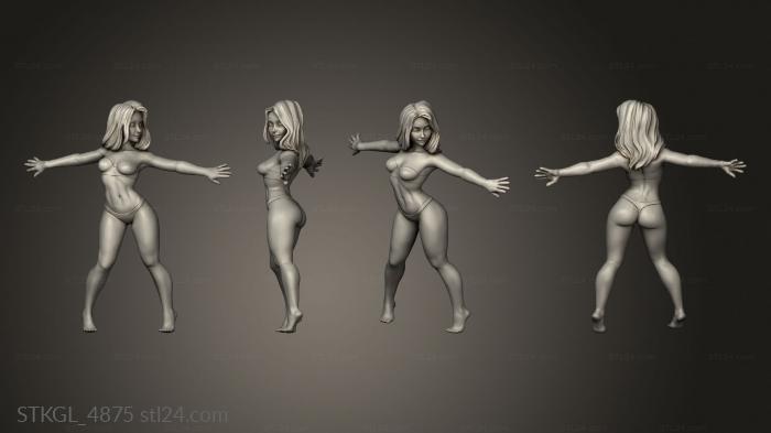 Figurines of girls (Summer Time, STKGL_4875) 3D models for cnc