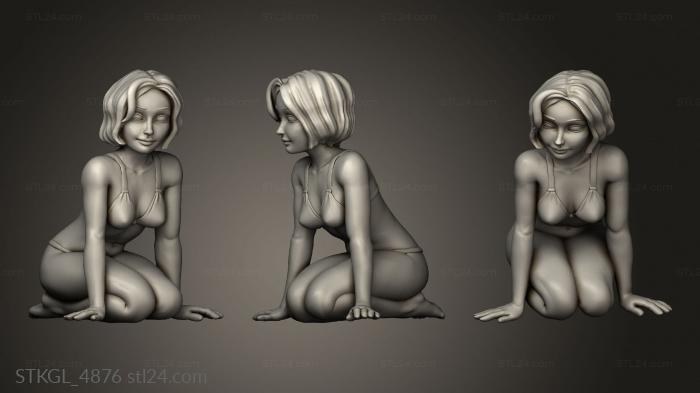 Figurines of girls (Summer Time, STKGL_4876) 3D models for cnc