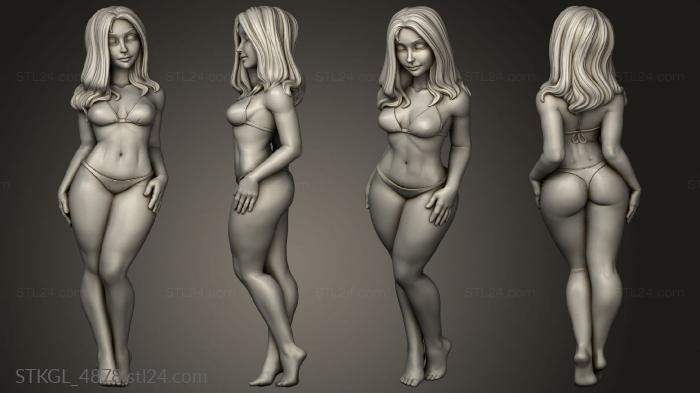 Figurines of girls (Summer Time, STKGL_4878) 3D models for cnc