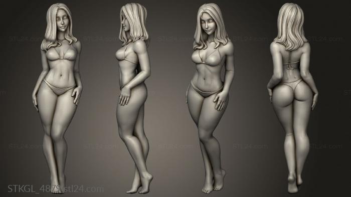 Figurines of girls (Summer Time, STKGL_4879) 3D models for cnc