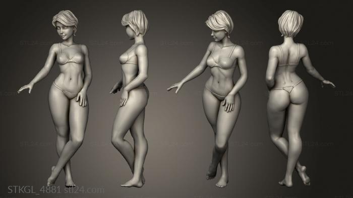 Figurines of girls (Summer Time, STKGL_4881) 3D models for cnc