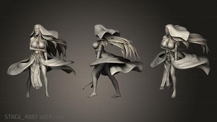 Figurines of girls (Sword Maiden HAIR, STKGL_4887) 3D models for cnc